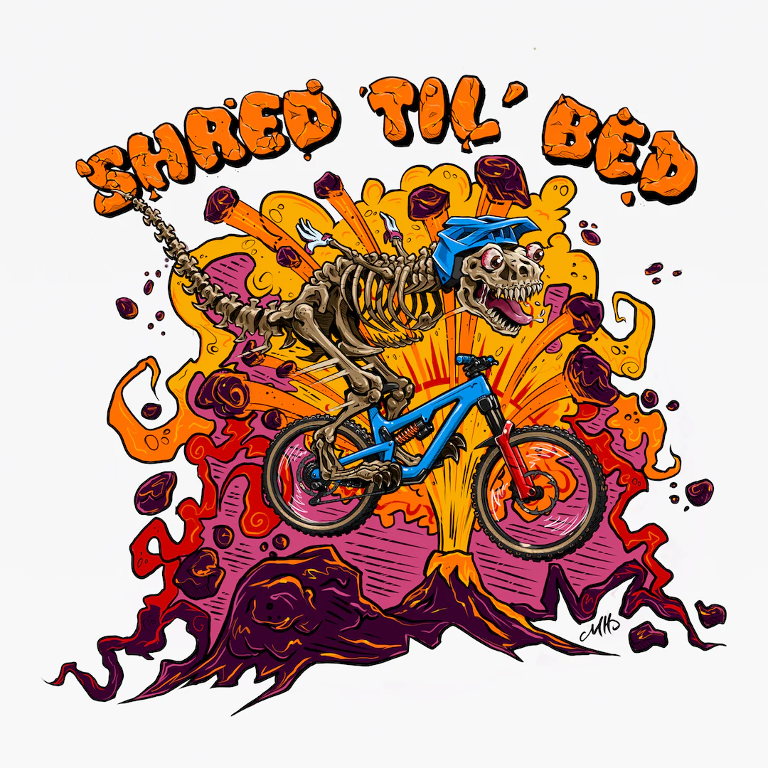 SHRED TIL BED DIALLED DINO KIDS T-SHIRT - Image 4